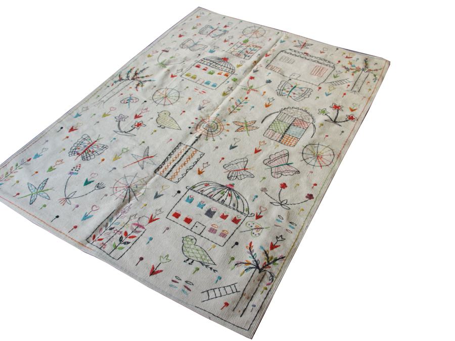 Custom hand-embroidered rug, woven to the customer's own design, handwoven in any size or colour