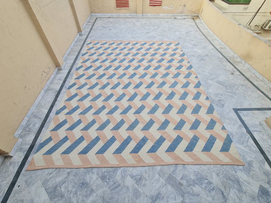 Flatweave kilim rug, woven to the customer's own design, handwoven on our own looms