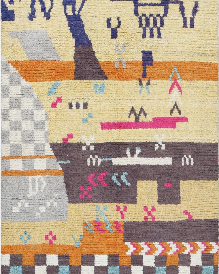 Hand-knotted wool rug in beige and brown, 190 × 118 cm, handwoven on our own looms