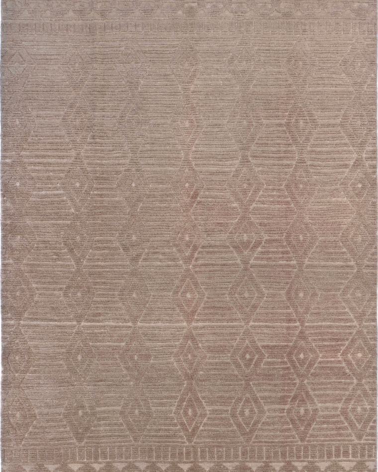 Hand-knotted wool rug in grey and sage, 329 × 202 cm, woven to order