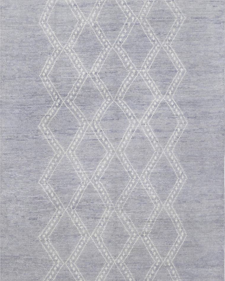 Beni-style moroccan rug in beige and sage, 305 × 201 cm, made to the customer's measurements