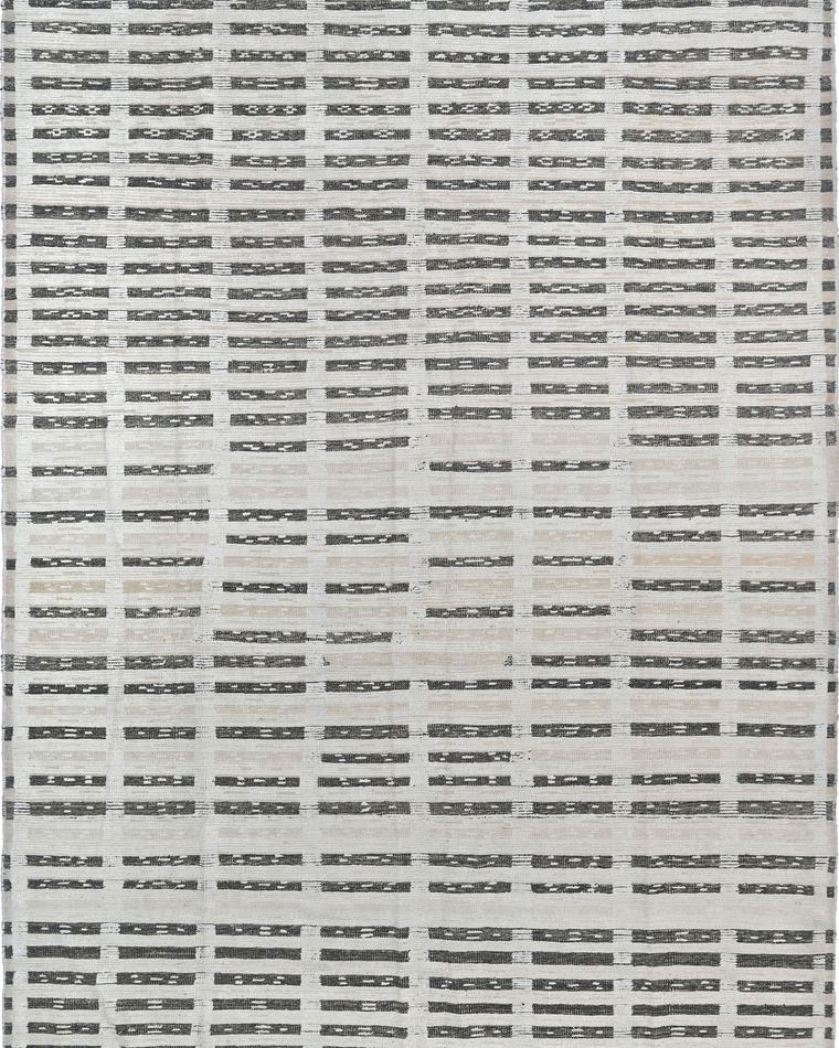 Custom Beni-style Moroccan rug in beige and sage measuring 569 × 298 cm