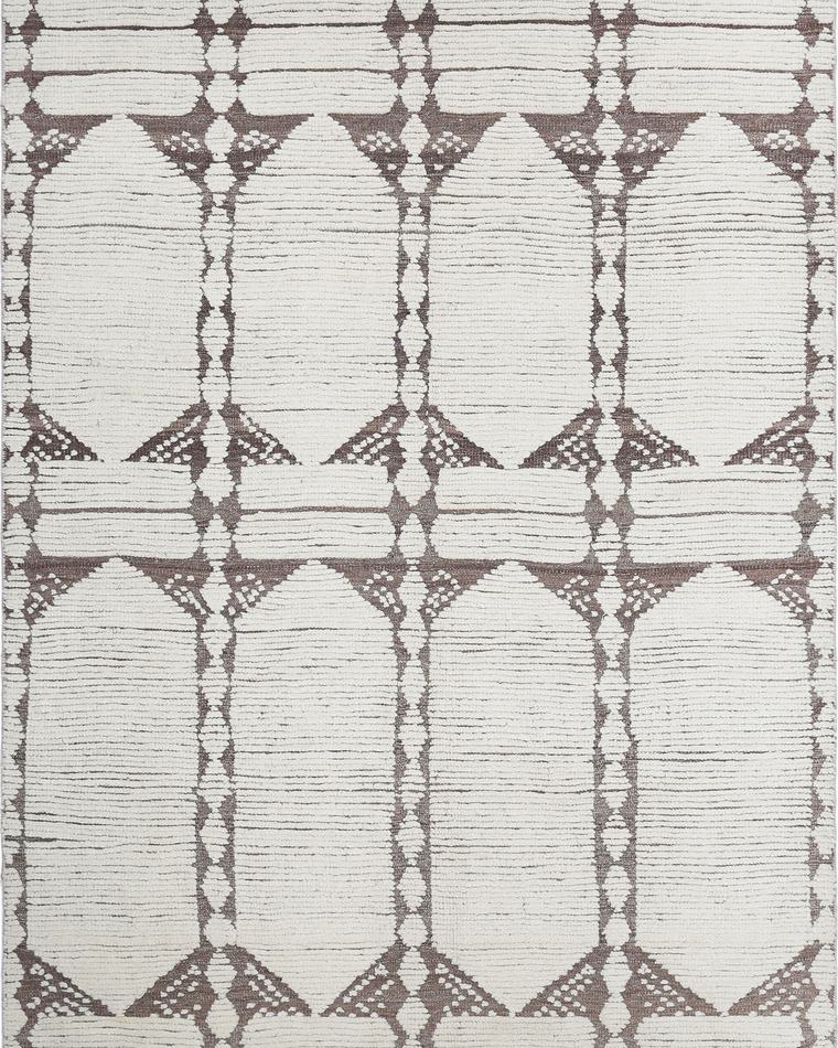 Beni-style moroccan rug in cream and grey, 294 × 188 cm, woven to order