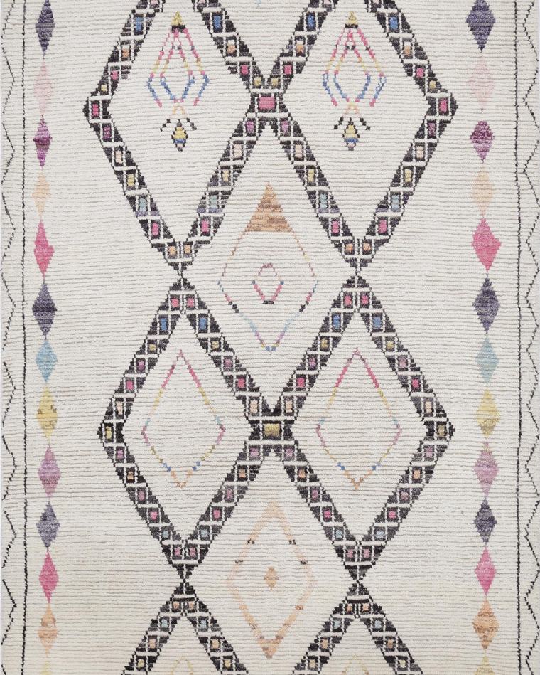 Beni-style moroccan rug in cream and sage, 330 × 191 cm, made to the customer's measurements