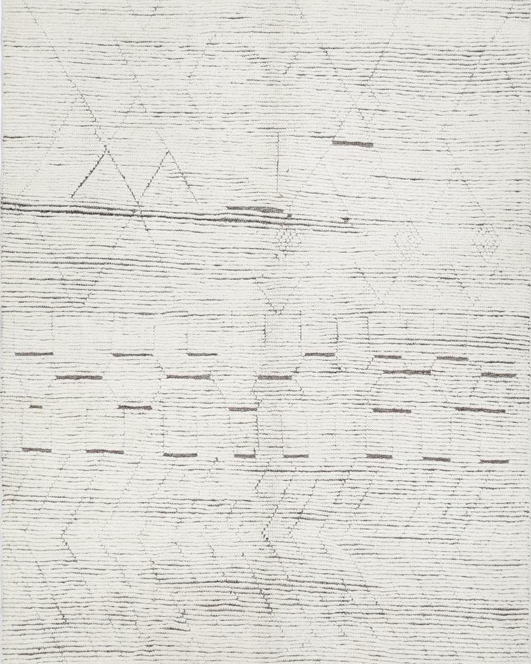 Beni-style moroccan rug in ivory and cream, 292 × 180 cm, made to the customer's measurements