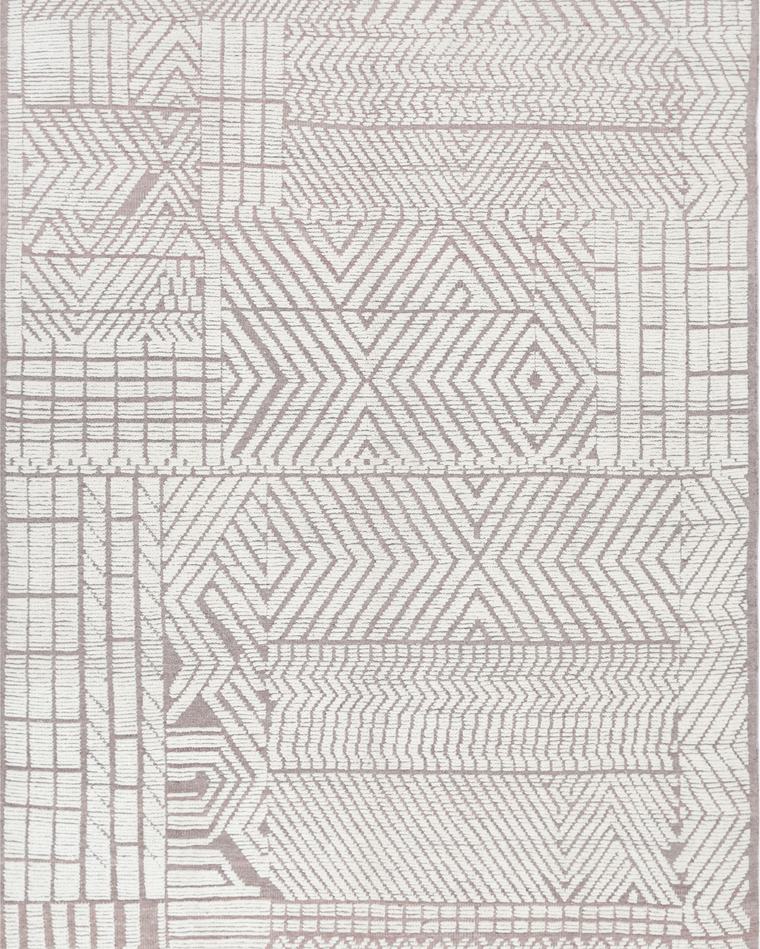 Beni-style moroccan rug in ivory and cream, 316 × 217 cm, handwoven on our own looms