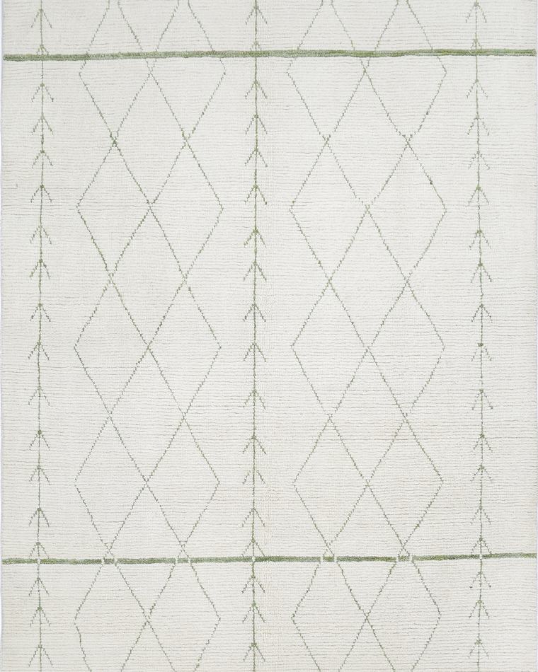 Beni-style moroccan rug in ivory and cream, 320 × 200 cm, woven to order