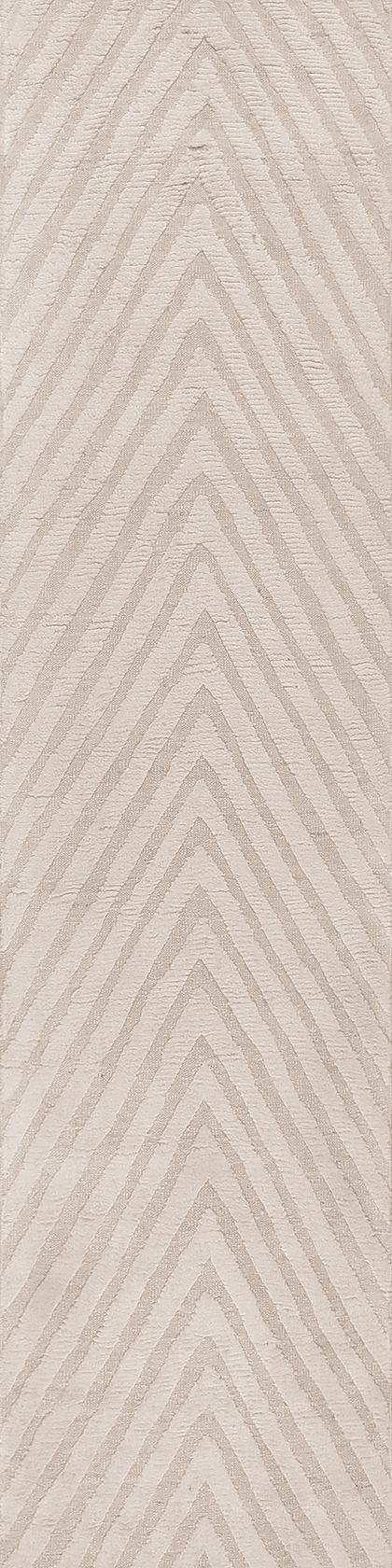Handwoven runner rug in cream and beige, 650 × 90 cm, woven to order