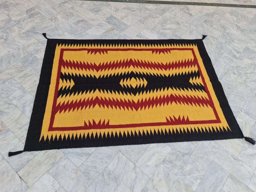 Custom Southwestern flatweave rug with a multicolor design, handwoven in any size or colour