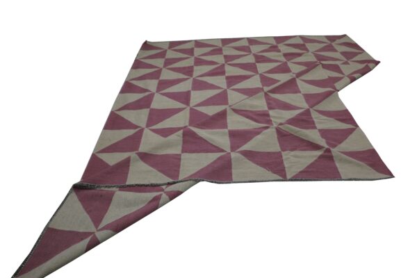 Pink and White Striped Flatweave Wool Rug for Casual Spaces - Image 8