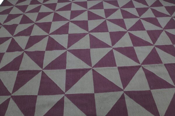 Pink and White Striped Flatweave Wool Rug for Casual Spaces - Image 9