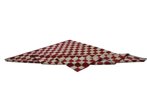 Red and White Checkered Flatweave Wool Rug for Living Spaces - Image 6