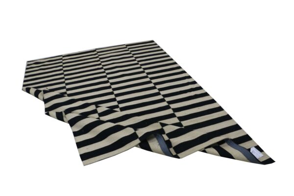 Black and White Striped Flatweave Wool Rug for Homes - Image 4