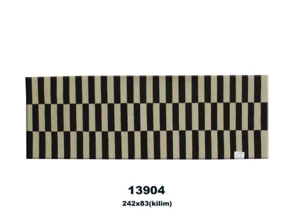 Black and White Striped Flatweave Wool Runner for a Bold Statement - Image 4