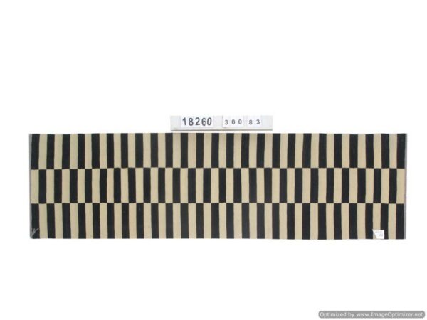 Black and White Striped Flatweave Wool Runner for a Bold Statement - Image 5