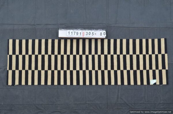 Black and White Striped Flatweave Wool Runner for a Bold Statement - Image 8