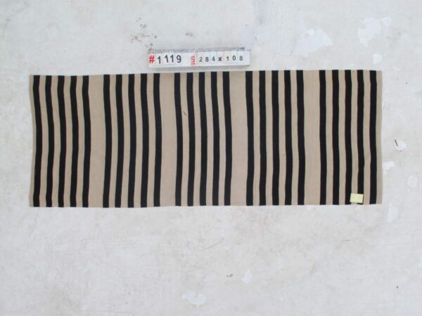 Timeless Black and White Striped Flatweave Wool Runner for Enduring Style - Image 3