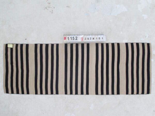 Timeless Black and White Striped Flatweave Wool Runner for Enduring Style - Image 5