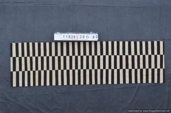 Black and White Striped Flatweave Wool Runner for a Bold Statement - Image 3