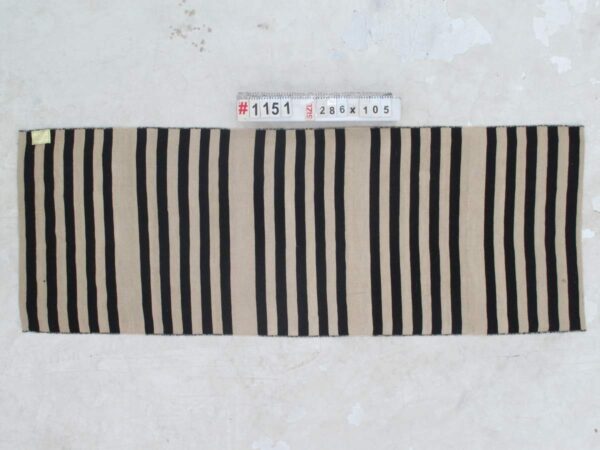 Timeless Black and White Striped Flatweave Wool Runner for Enduring Style - Image 4