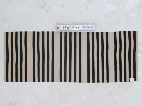 Timeless Black and White Striped Flatweave Wool Runner for Enduring Style - Image 7