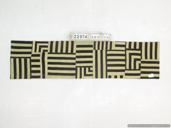 Low-Maintenance Black and White Striped Flatweave Wool Runner carpet