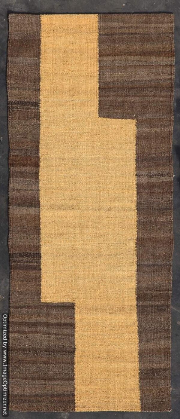 Brown and Beige Boho Flatweave Wool Runner - Image 2