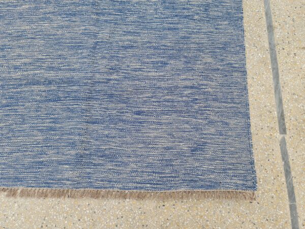 Blue Flatweave Wool Rug for Living Spaces - Image 3