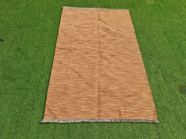 Brown Flatweave Wool Rug for Any Space - Image 2