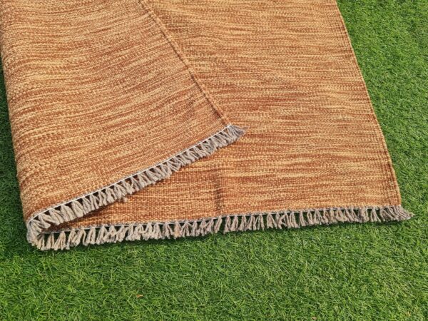 Brown Flatweave Wool Rug for Any Space - Image 6