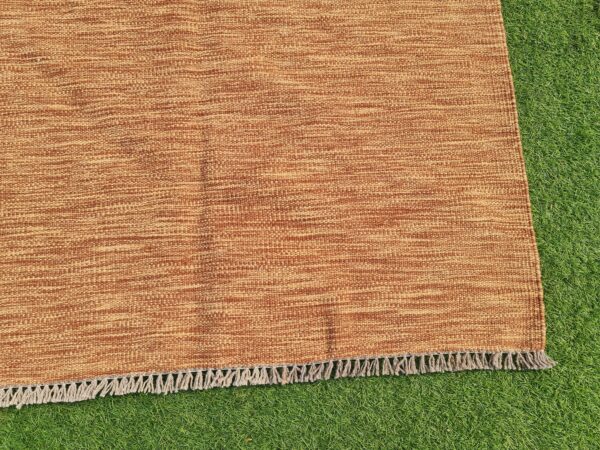 Brown Flatweave Wool Rug for Any Space - Image 4