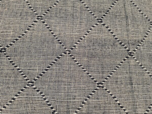 Black and Grey Geometric Flatweave Wool Rug - Image 5