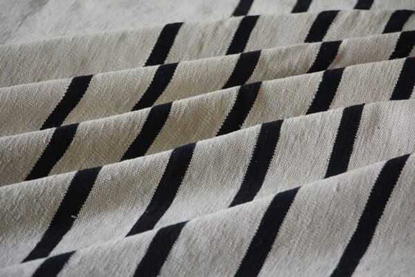 Timeless Black and White Striped Flatweave Wool Rug for living rooms - Image 9