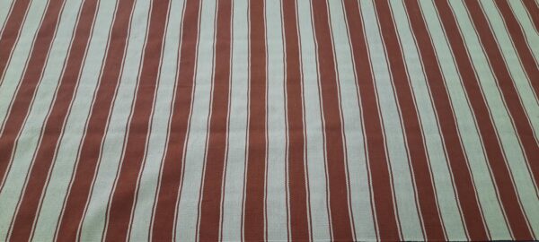 Red and White Striped Flatweave Wool Rug - Image 4