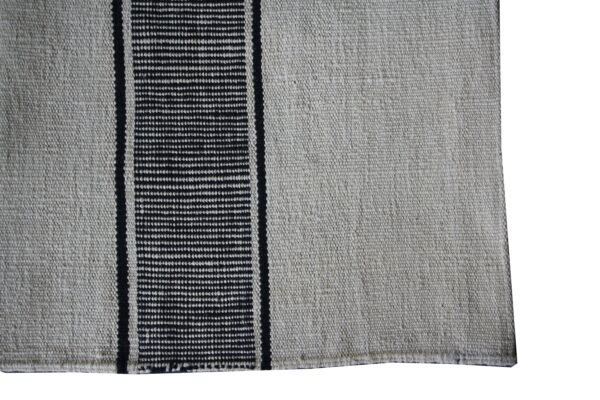 Monochromatic Striped Flatweave Wool Runner for Modern Hallways - Image 3