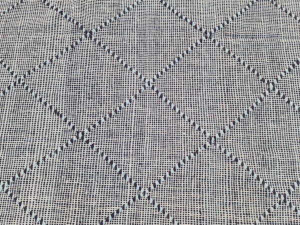 Black and Grey Geometric Flatweave Wool Rug - Image 2