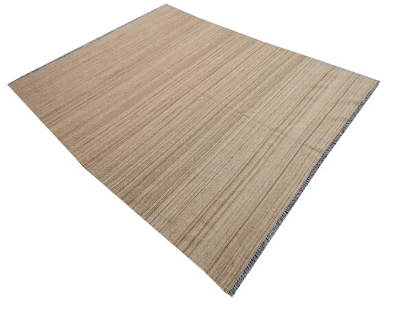 Brown Flatweave Wool Rug for Living Spaces