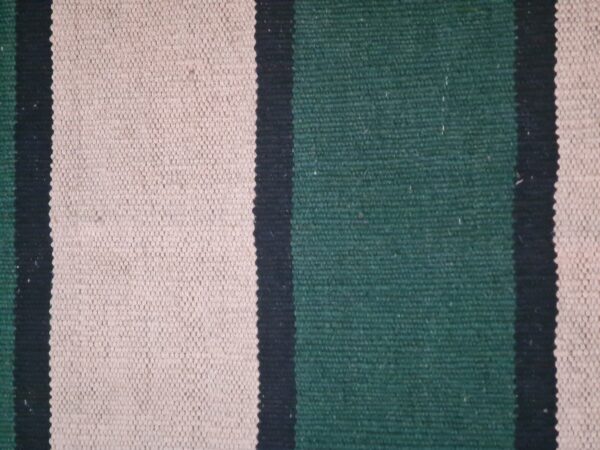 Green, White, and Multicolor Striped Flatweave Wool Rug - Image 5