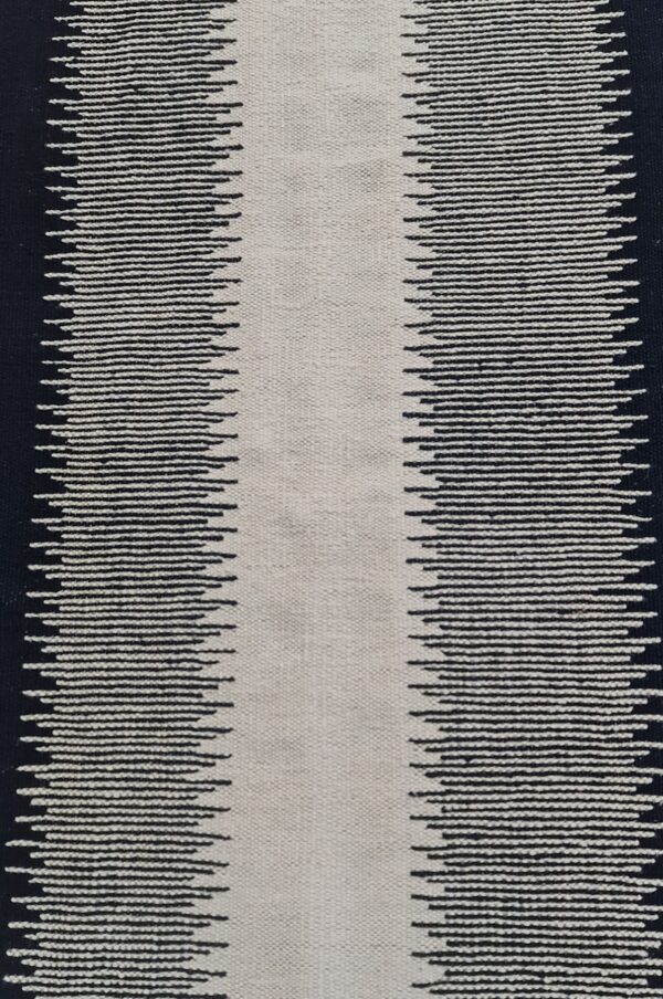 High-Contrast Striped Flatweave Wool Runner for Contemporary Entryways - Image 3