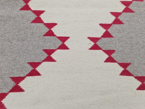 Brown, White, and Multicolor Navajo Flatweave Wool Runner - Image 6