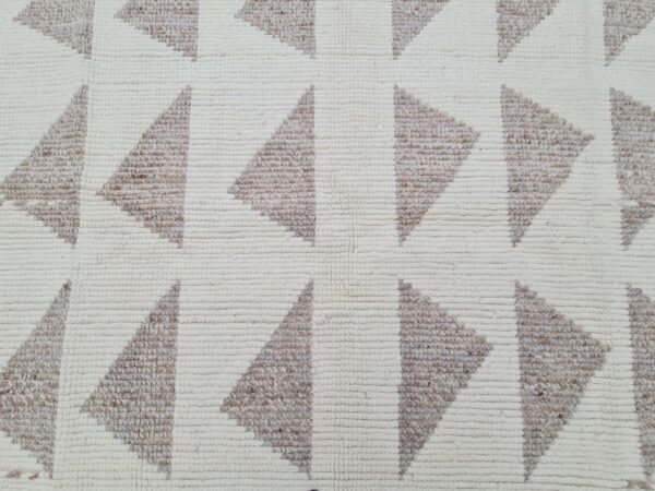 Textural Brown and White Moroccan Hand Knotted Wool Afghan Rug - Image 10