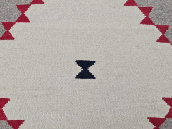 Brown, White, and Multicolor Navajo Flatweave Wool Runner - Image 9