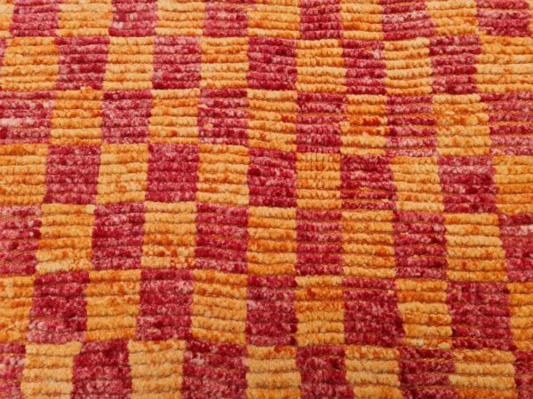 Orange and Red Moroccan Hand Knotted Wool Rug - Image 7