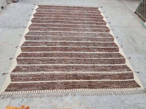 Pink and Multicolor Moroccan Hand Knotted Wool Rug - Image 2