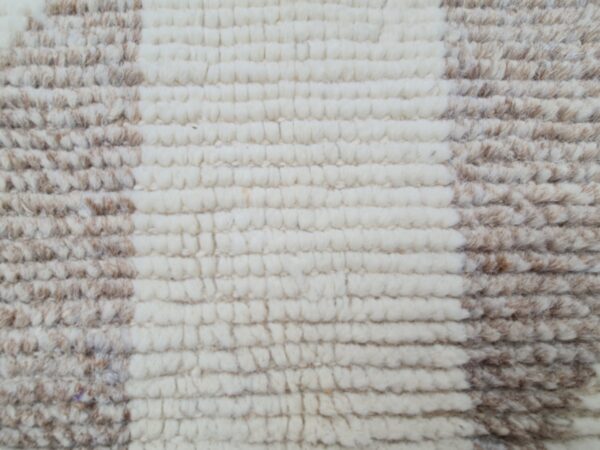 Textural Brown and White Moroccan Hand Knotted Wool Afghan Rug - Image 4