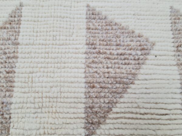 Textural Brown and White Moroccan Hand Knotted Wool Afghan Rug - Image 5