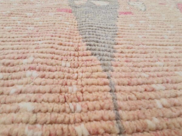 Pink and Multicolor Moroccan Hand Knotted Wool Rug - Image 8