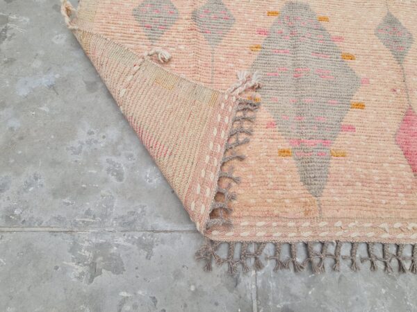 Pink and Multicolor Moroccan Hand Knotted Wool Rug - Image 10