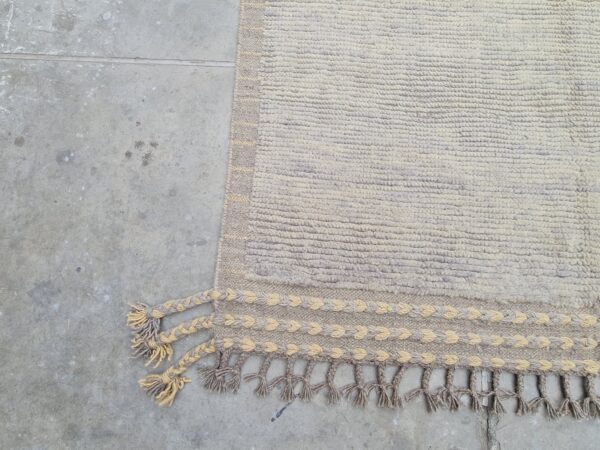 Grey, Yellow, and Multicolor Moroccan Hand Knotted Wool Rug - Image 4