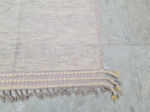 Grey, Yellow, and Multicolor Moroccan Hand Knotted Wool Rug - Image 4